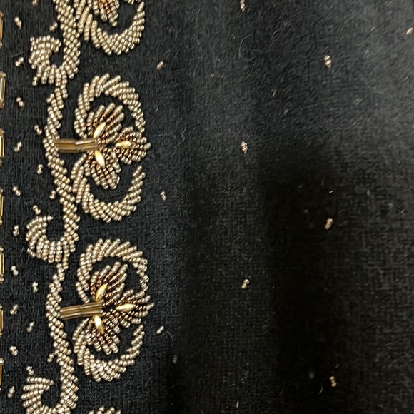 No Brand vintage, black wool, beaded jacket. Size 8 - Picture 3 of 11